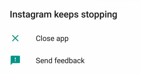 instagram keeps stopping