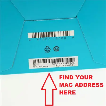 fidn mac address